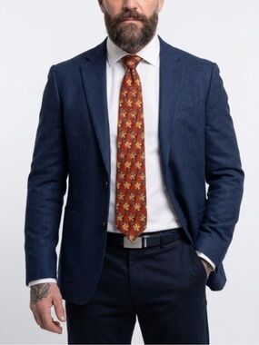 Ermenegido Zegna Men’s Floral Silk Necktie Rust